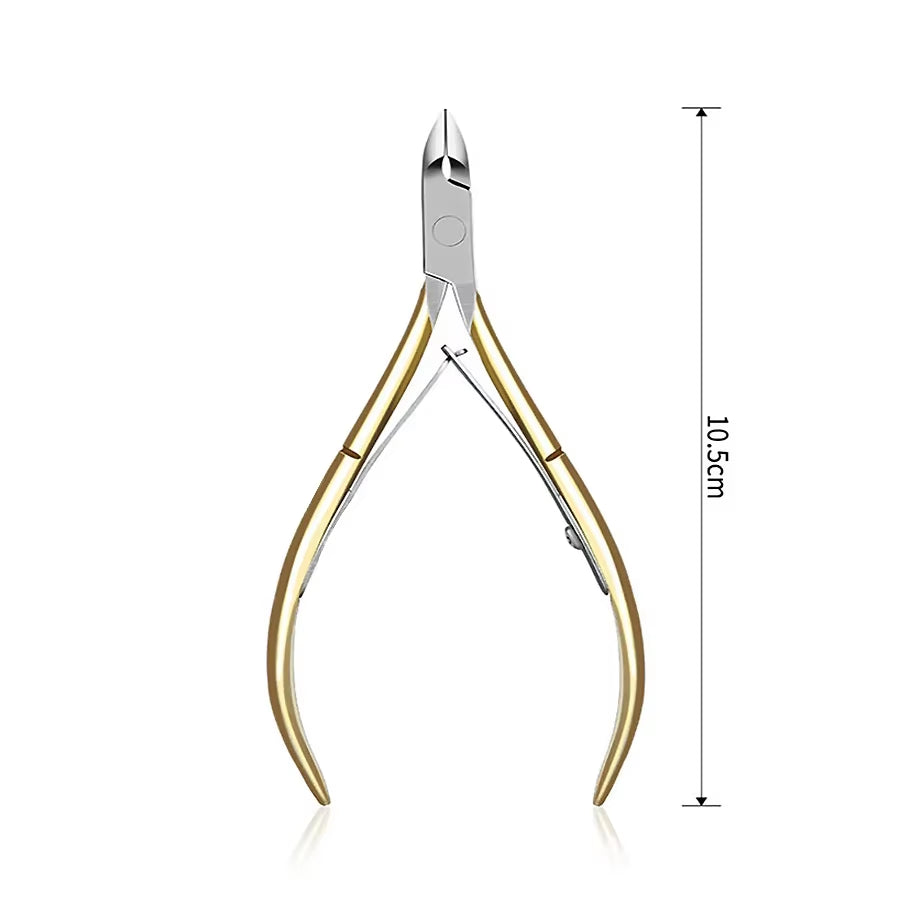 Stainless Steel Golden Cuticle Clippers and Dead Skin Remover, Nail Nippers for Manicure and Pedicure