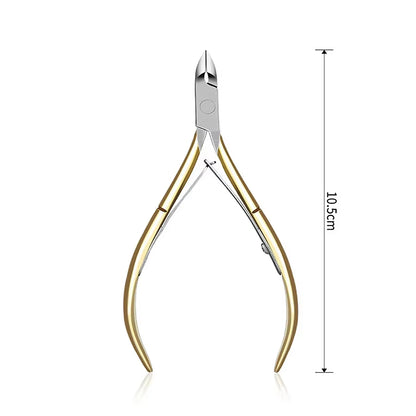 Stainless Steel Golden Cuticle Clippers and Dead Skin Remover, Nail Nippers for Manicure and Pedicure
