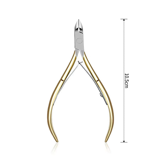 Stainless Steel Golden Cuticle Clippers and Dead Skin Remover, Nail Nippers for Manicure and Pedicure