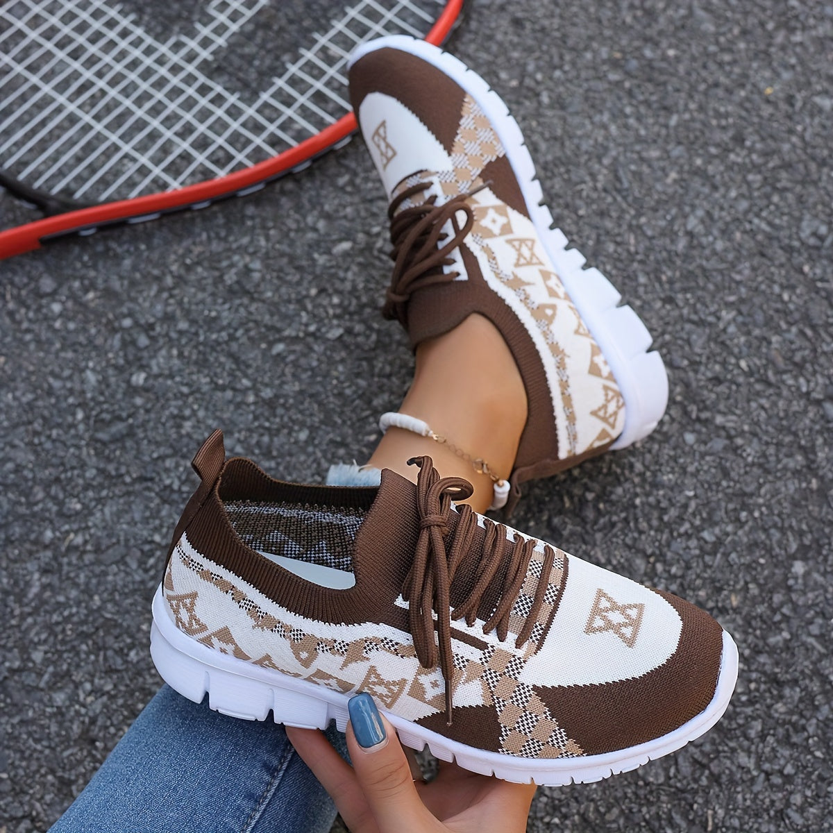 Women's Casual Sneakers Comfort Sport Shoes Fabric Knit Breathable Slip-On All-Season Walking Flats - EVA Sole Non-Slip Athletic Running Footwear - Taizhou North America & Europe Exclusive