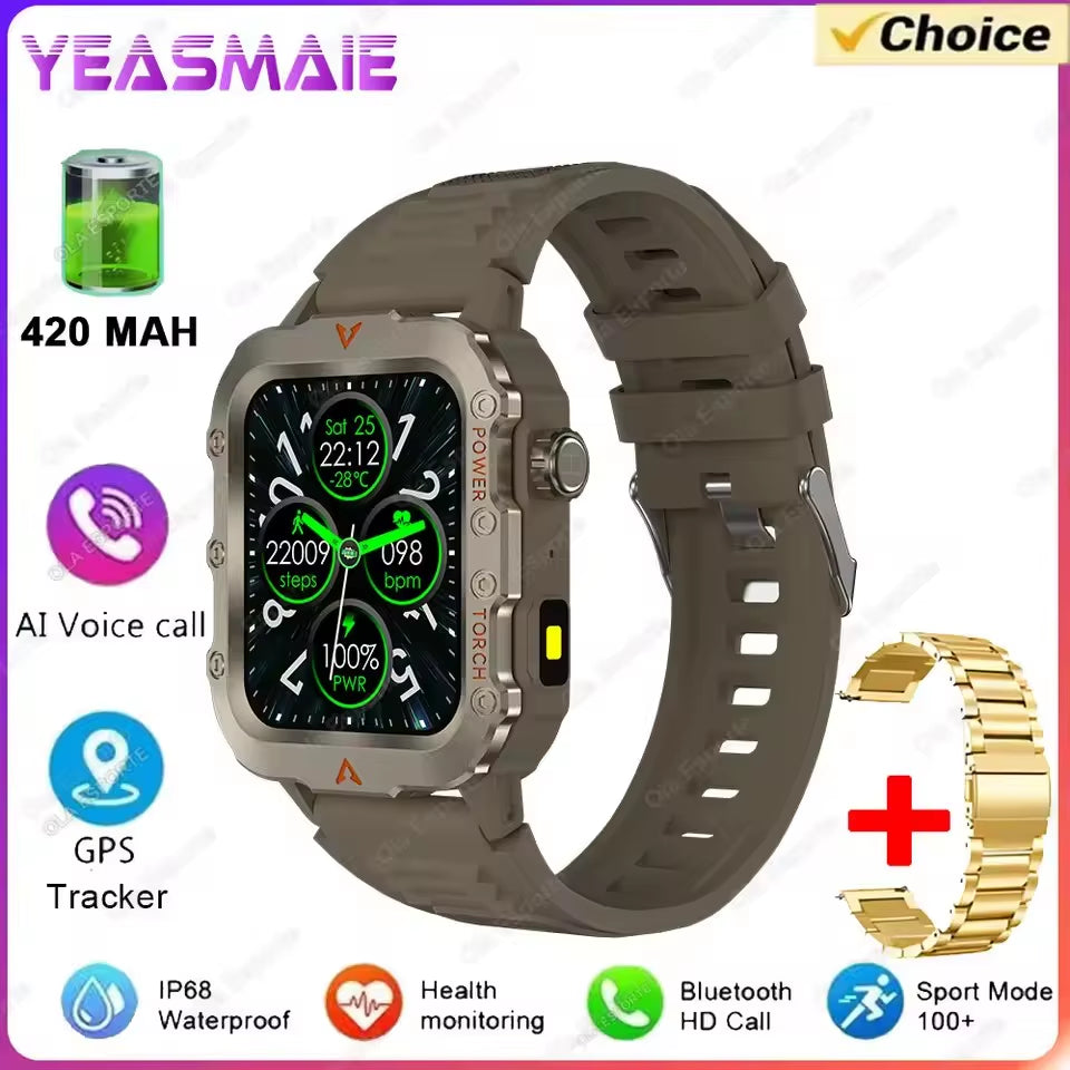 Smartwatch Men Militray Outdoor Sport GPS Fitness Tracker Heart Rate Smart Watch Waterproof New