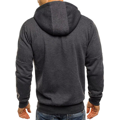 Men'S Hoodies Long Sleeve Sweatshirt Zipper Design Hooded Sweatshirt for Men Clothing Sportswear Slim Fit Casual Jacket