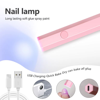 Portable Handheld Mini Nail Lamp for All Gel Polish Quick Dry USB Nail Dryer Machine UV LED Nail Lamp Mini Flashlight Pen