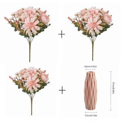 1Pc Hot Sale Artificial Flower Silk Dahlia Rose Daisy Christmas Home Decoration Bonsai Room Wedding Bridal Bouquet Party Diy Box
