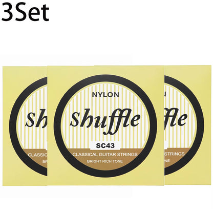 6 Pcs Nylon Classical Guitar Strings Set - Black Clear Silver Plated Copper Wound - Guitarra Strings - Guitar Accessories
