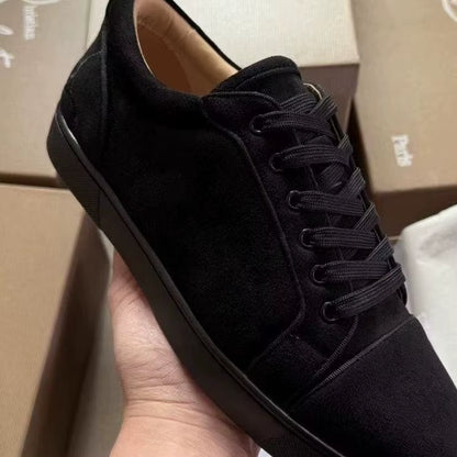 2025 Men'S Low-Cut Blue Casual Shoes Fashion High Street Lace-Up Round-Toe Red Increased Comfortability