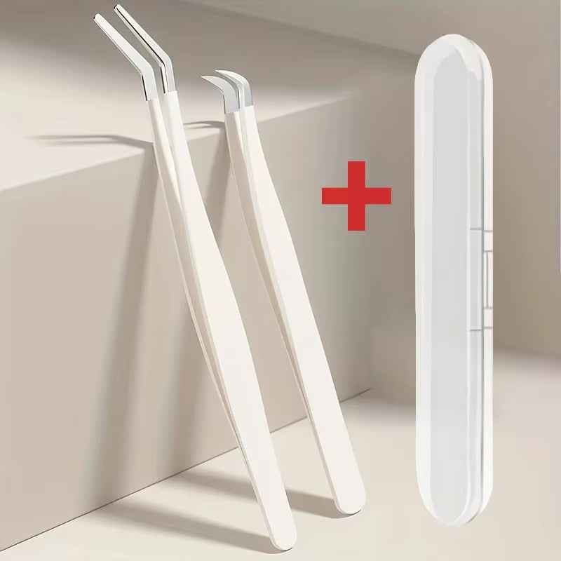 1/2/4Pcs Eyelashes Tweezers Stainless Steel Superhard Tweezers High Precision Anti-Static Tweezers for Eyelash Extensions Tools
