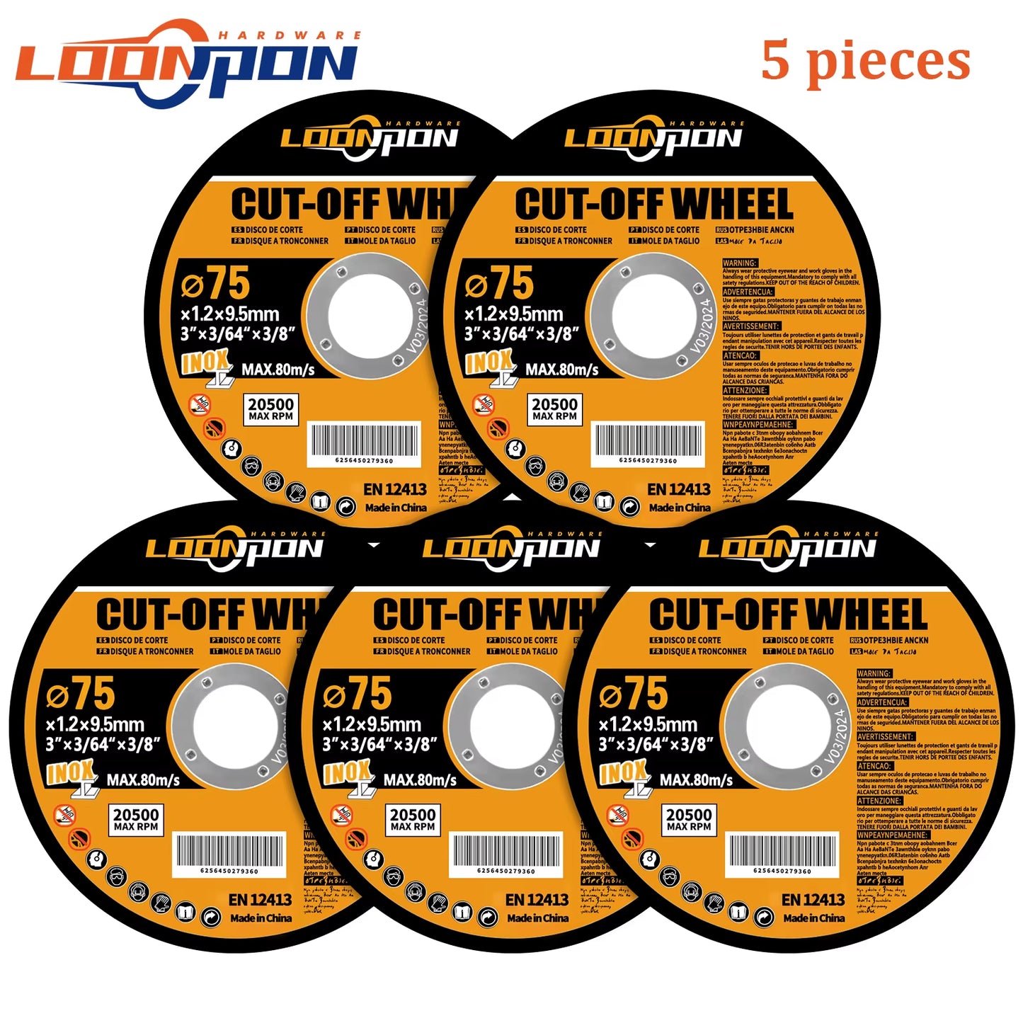 5-50PC 75Mm Resin Cutting Disc Grinding Metal Wheel Cut off Blade for Angle Grinder Metal & Stainless Cutting