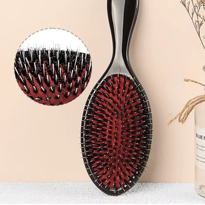 Salon Boar Bristle Hair Extension Brush Hairdressing Detangling Brush Combs Head Scalp Massager Brush Comb anti Static Hair Comb