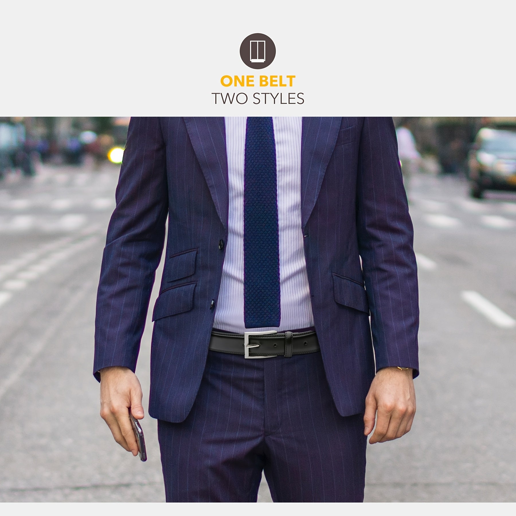 [Classic Men's Leather Belt] Classic & Fashion Men's Leather Belt | Single Prong Buckle for Jeans, Pants, Work & Business - Gift for Dad & Husband Beauty Fashion