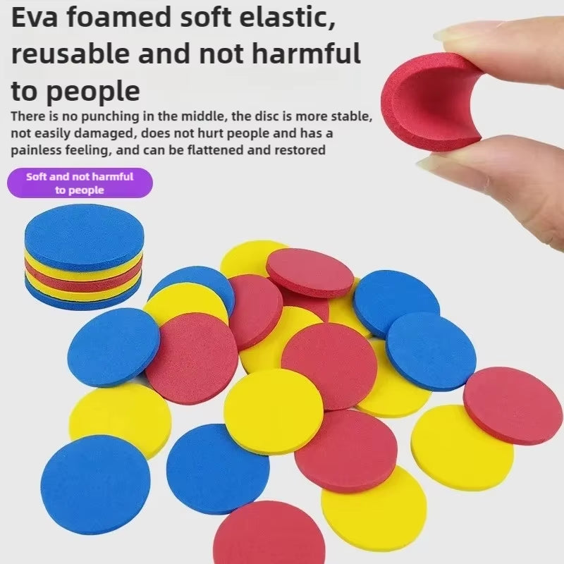Double Player EVA Flying Disc Gun, Parent-Child Interactive Shooter Toy with Soft Bullets for Kids Outdoor Indoor Safety Game