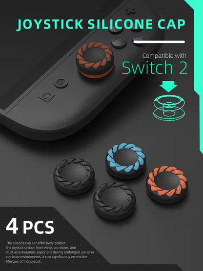 Silicone Thumb Grip Cap Protective Cover for Switch 2 Controllers, Anti-Slip Gamepad Accessories