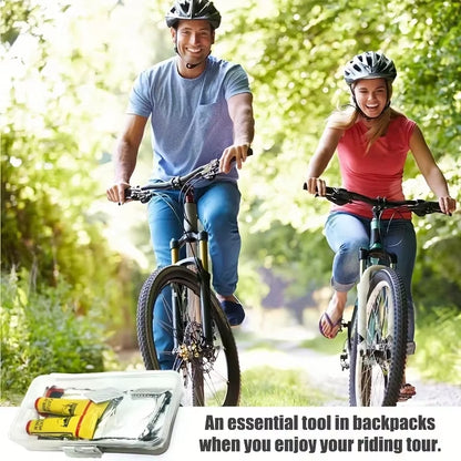 Bike Repair Kit with Vulcanizing Patches & Tools - Professional Bicycle Tube Puncture Set for Road/Mountain Emergency Fix