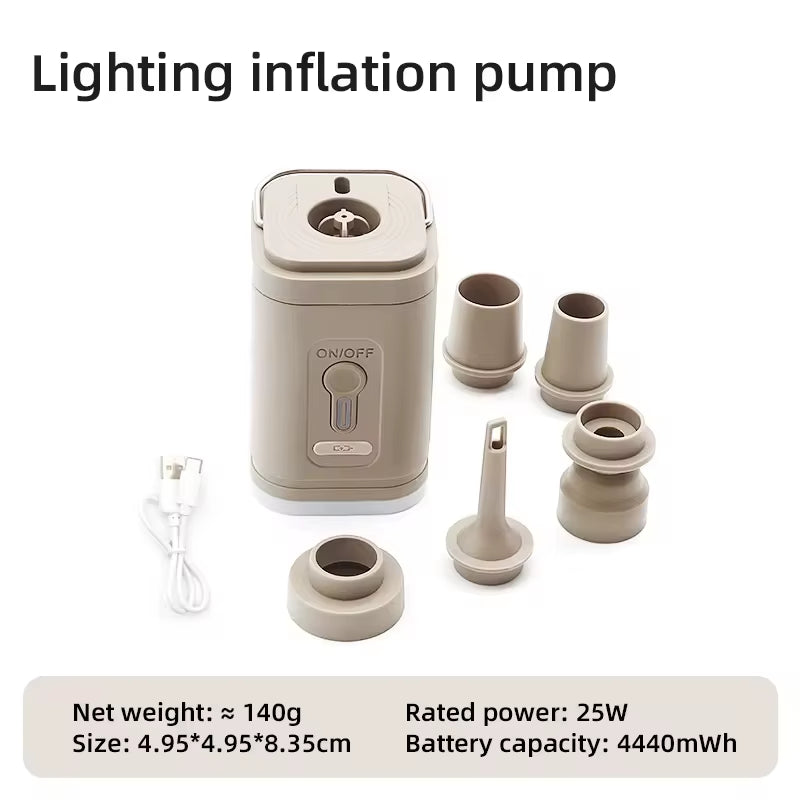 Camping Electric Air Pump Wireless Air Compressor Inflator Deflator Pumps Air Cushions Beds Boat Swimming Ring for Hiking