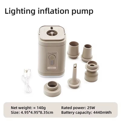 Camping Electric Air Pump Wireless Air Compressor Inflator Deflator Pumps Air Cushions Beds Boat Swimming Ring for Hiking