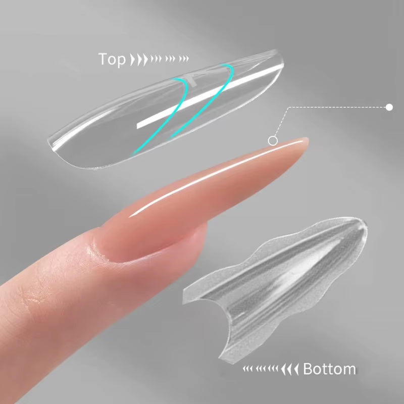 Sandwich Dual Nail Forms 180Pcs 15Size NEW 2025 Extensions-Dual Forms Coffin Almond Nail Forms Manicure Top Mold Bottom Mold