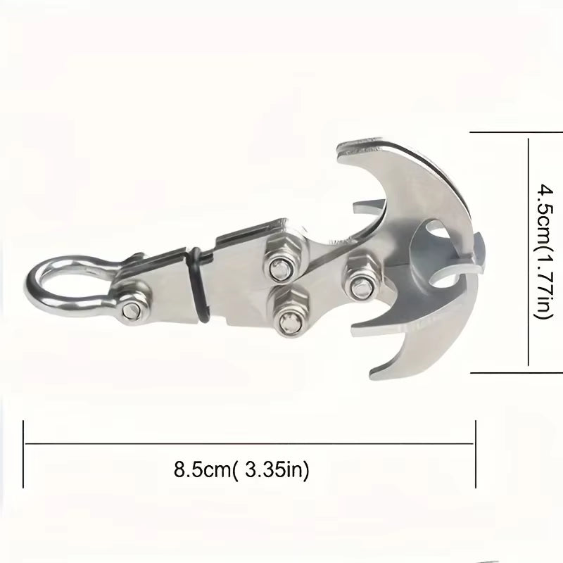 Stainless Steel Folding Grappling Hook - Durable & Deployment, Versatility in Outdoor Adventures & Emergency Tool for Hiking