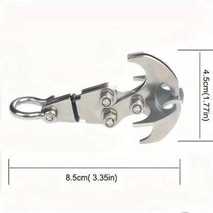 Stainless Steel Folding Grappling Hook - Durable & Deployment, Versatility in Outdoor Adventures & Emergency Tool for Hiking