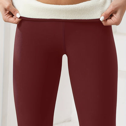 [High-Elasticity Leggings] High-Elasticity Women's Yoga Leggings | Solid Color, Tight-Fit, High-Warmth, Ideal for Running, Fitness & Outdoor Activities, Warmth Enhancing Fabric, Smooth Texture Beauty Fashion