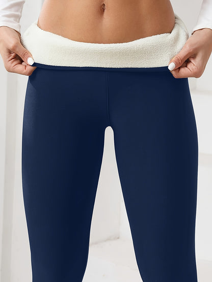 [High-Elasticity Leggings] High-Elasticity Women's Yoga Leggings | Solid Color, Tight-Fit, High-Warmth, Ideal for Running, Fitness & Outdoor Activities, Warmth Enhancing Fabric, Smooth Texture Beauty Fashion