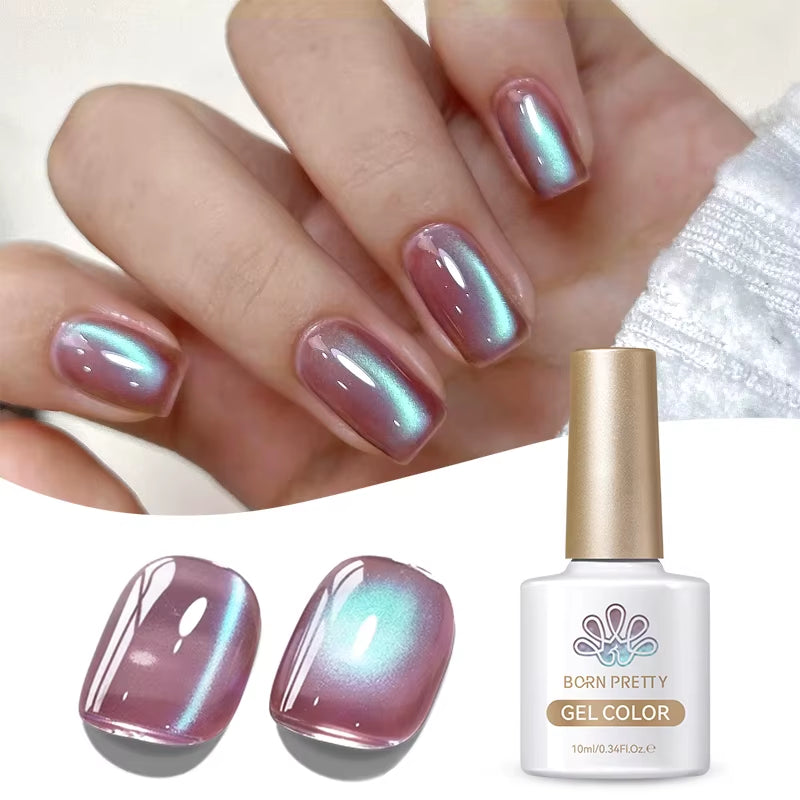 10Ml Nude Gold Glitter Cat Magnetic Gel Nail Polish Gold Blue Ultra Shine Soak off UV LED Varnish Nail Supplies