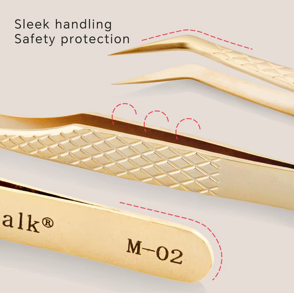 Eyelash Extension Tweezers Makeup Tools from Nagaraku Stainless Steel Non-Magnetic Volume Fakelashes Supplies Accurate