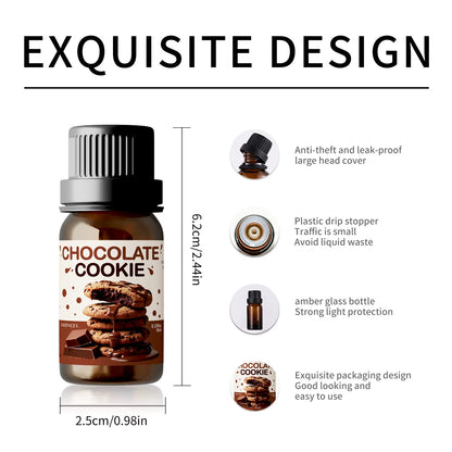 10Ml Chocolate Cookie Fragrance Perfume Essential Oils Refreshing Car Aromatherapy Parfum for Aroma Diffusers Perfume Oil Gift
