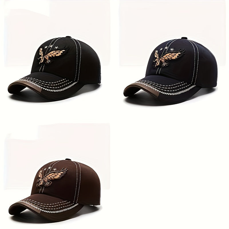 1pc Adjustable Unisex Baseball Cap with Eagle Embroidery for Outdoor Sport Sunshade Beauty World Shop