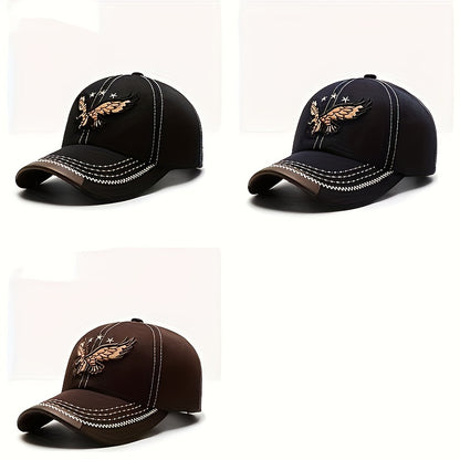 1pc Adjustable Unisex Baseball Cap with Eagle Embroidery for Outdoor Sport Sunshade Beauty World Shop
