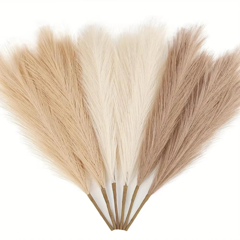 10Pcs Artificial Pampas Grass Decor Flowers Fake Plant Reed Fordiy Floral Table Arrange Flower Wedding Home Christmas Decoration