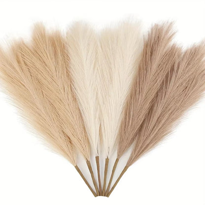 10Pcs Artificial Pampas Grass Decor Flowers Fake Plant Reed Fordiy Floral Table Arrange Flower Wedding Home Christmas Decoration