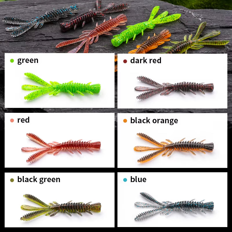 Floating Soft Shrimp Fishing Bait NED Rig Wobblers Shrimp Swim Lure Jig Salt Silicone Swimbait with Fish Attractant