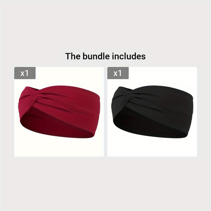 [Elastic Hair Band] 1pc Elastic Sweat Absorbent Hair Band for Yoga Gym Sport