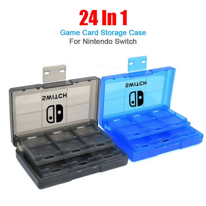 With Logo 24 in 1 Game Card Hard Case for Nintendo Switch Oled Portable Storage Box Ns Lite Protective Cover Travel Accessories