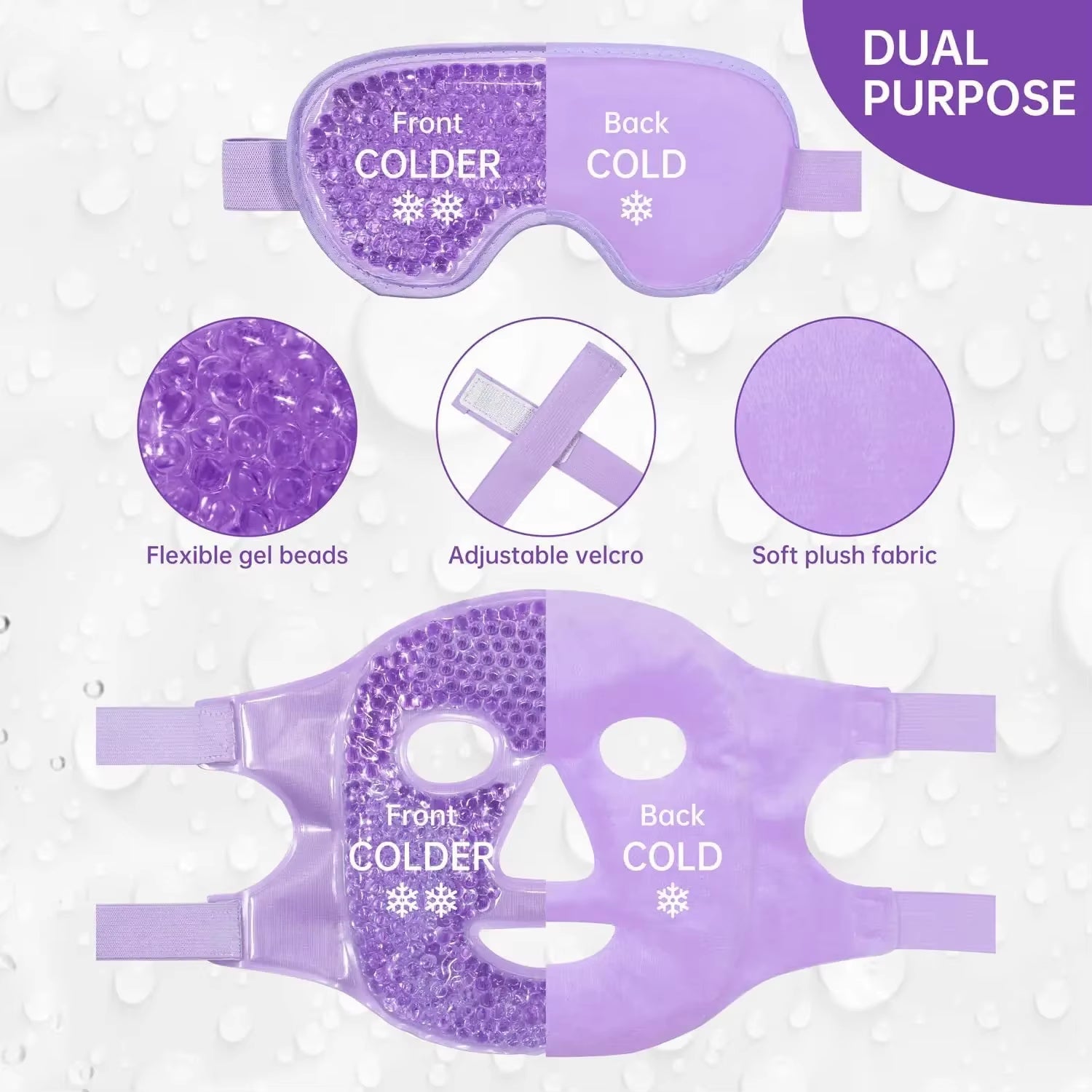 Cold Face Eye Masks Ice Face Mask Hot Cold Compress for Dark Circles Puffiness Cooling Face Masks for Women Man Skin Care Tools