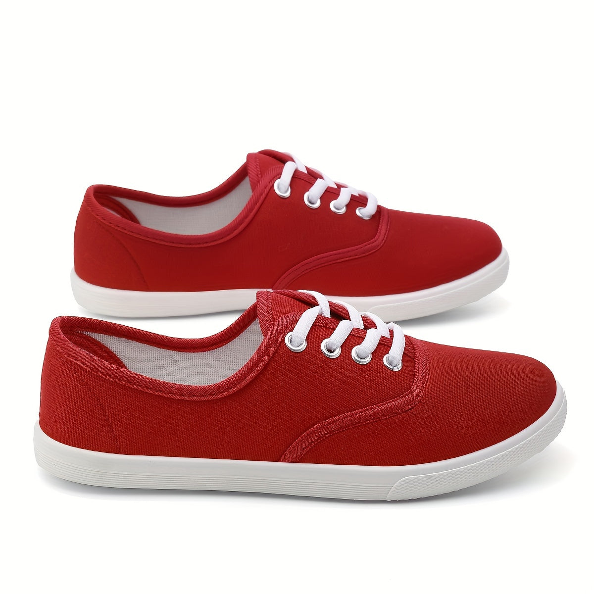 Women's Casual Canvas Sneakers, Low-Top Lace-up Walking Shoes, Lightweight & Comfort Sport Shoes Beauty World Shop