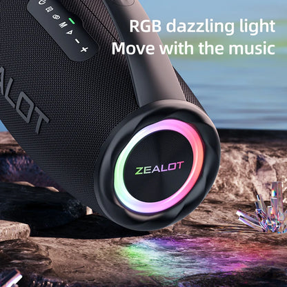 -S97 80W Bluetooth Speaker Powerful Wireless Speaker with Portable Handle, for Party, Camping,Rgb Colorful Light