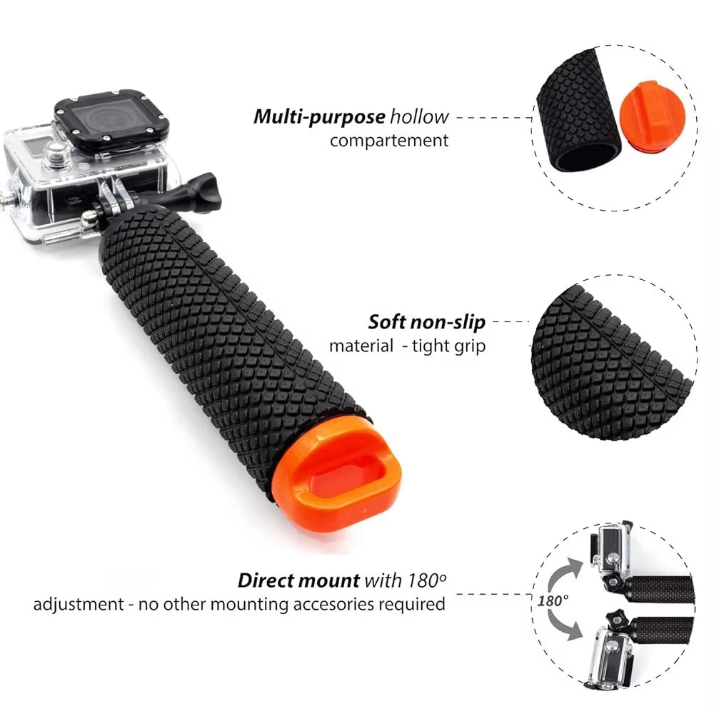 Floating Hand Grip Underwater Stick Monopod Pole for Gopro Hero 13 12 11 10 9 SJCAM SJ4000 Insta360 AKASO DJI Osmo Action Camera