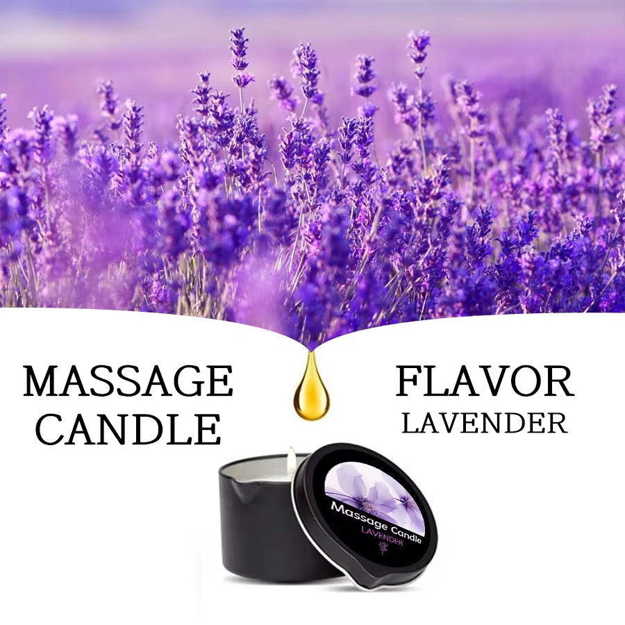 Massage Candle - Essential Oil- Lavender, 2Oz/56.7G Melts into Warm Massage Oil - Massage Oil Candle, Pour Spout