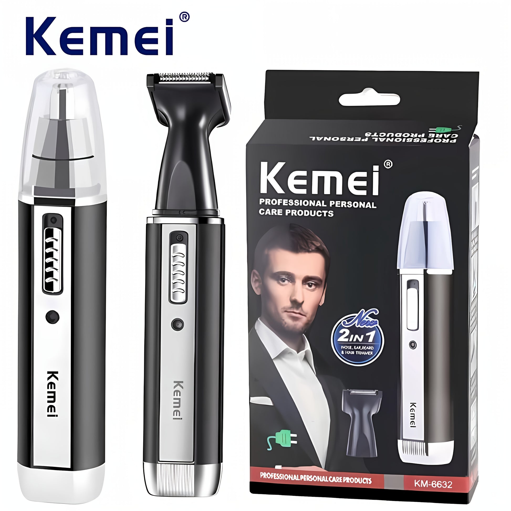 Kemei 4-in-1 Professional Rechargeable Nose, Ear, Hair Trimmer for Men | USB Charging, Nickel Battery, KM-6630 Beauty Fashion