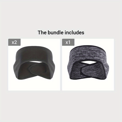 Winter Fleece Headband, Sport Earmuffs, Windproof Stretchy Ear Covers, Ski Workout Sweatband, Thermal Moisture Wicking Sport Headbands - For Men & Women - For Winter Sports & Outdoor Activities - Perfect Gift for Cold Weather Beauty World Shop