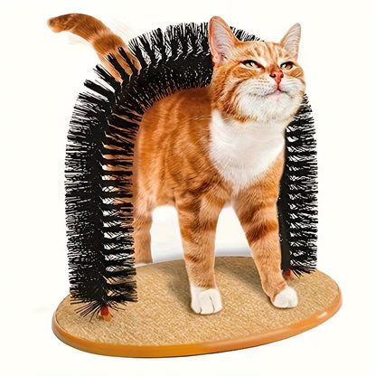 1Pc Cat Grooming Massage Brush - Multi-Functional Cat Comb Pet Toy for Cat Self-Grooming, Interactive Cat Playtime Supplies