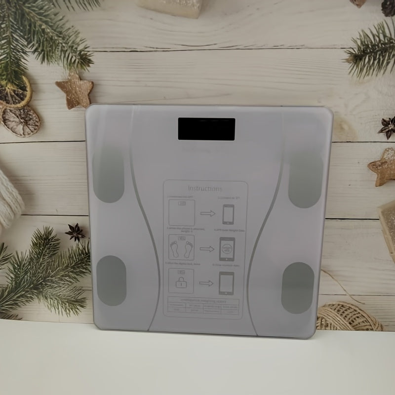 UAEIUI Smart Digital Bathroom Scale, Battery-Powered, Wireless, Non-Rechargeable, with Body Fat Monitoring for Home Use, for Women, Men Beauty Fashion