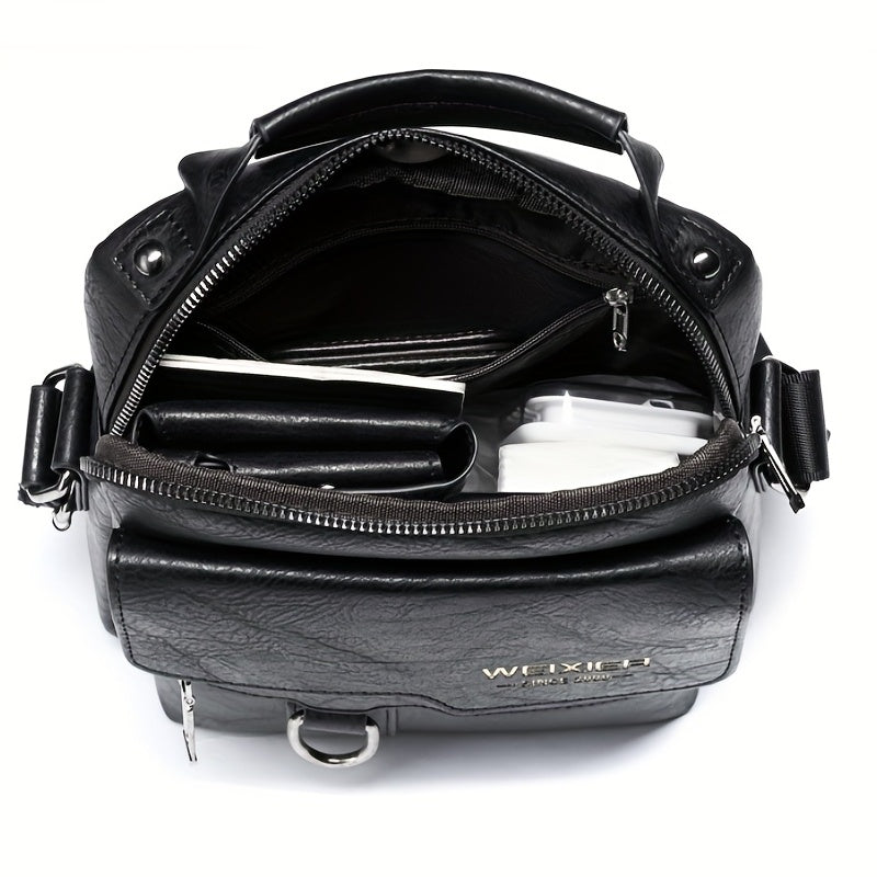 Fashionable High-End Vintage Shoulder Bag, Vertical Business Versatile Casual Crossbody Commuter Messenger Bag Beauty Fashion