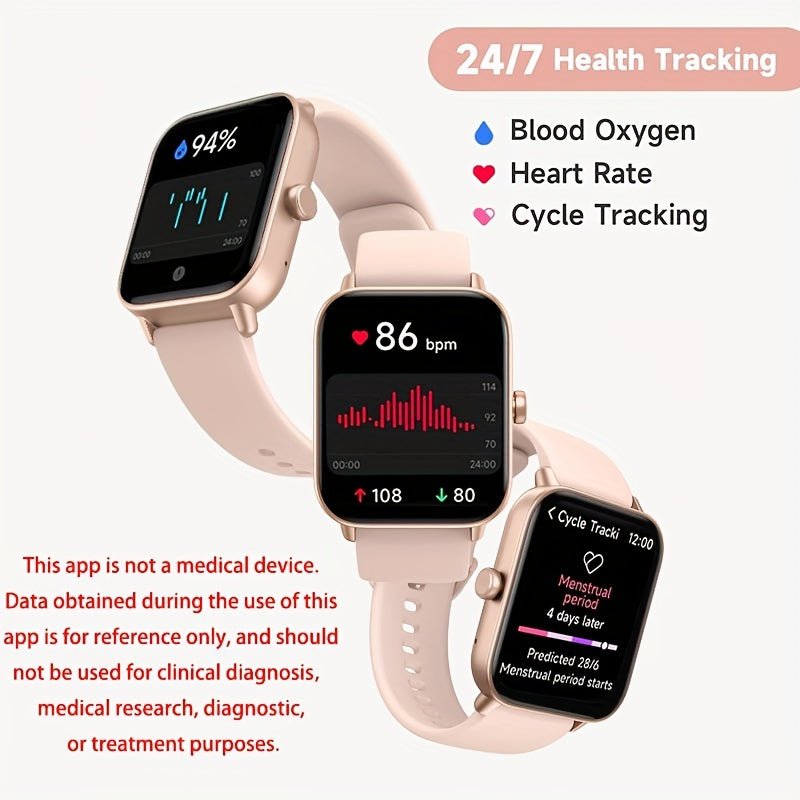 1pc FAWEIO 1.8 Inch Smart Watch for Women & Men with 100+ Sport Modes, Answer/Make Calls, Fitness Activity Tracker, Pedometer, for iPhone And Android, Perfect Gift for Family And Friends, Suitable for Christmas Gifts Beauty World Shop