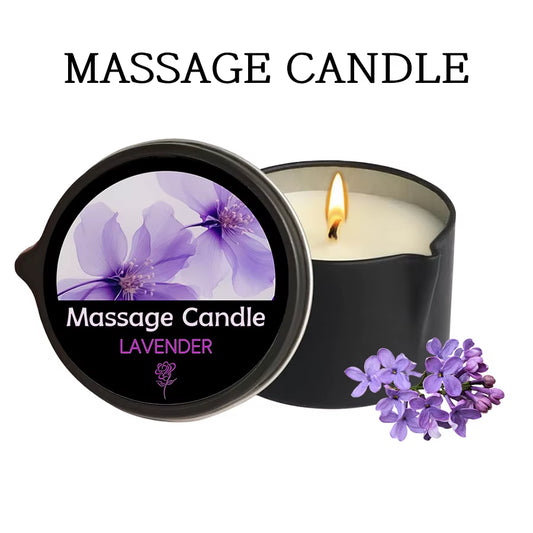 Massage Candle - Essential Oil- Lavender, 2Oz/56.7G Melts into Warm Massage Oil - Massage Oil Candle, Pour Spout