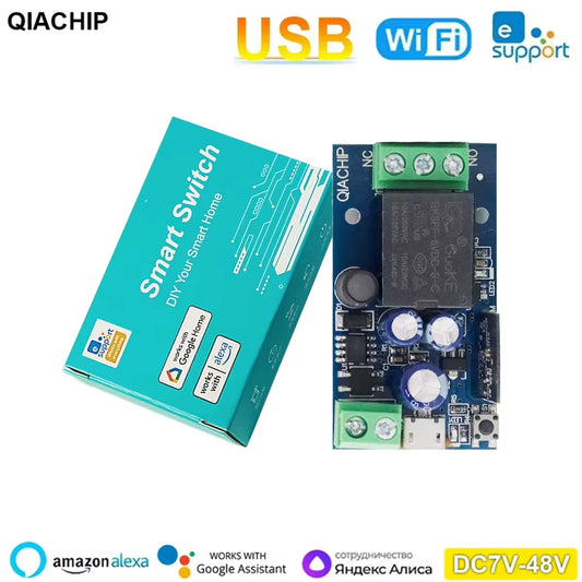 Ewelink Smart Wifi Relay Smart Switch DC 5V 12V 24V 48V Wireless Remote Control 1 Way Alexa Google Home Voice Control