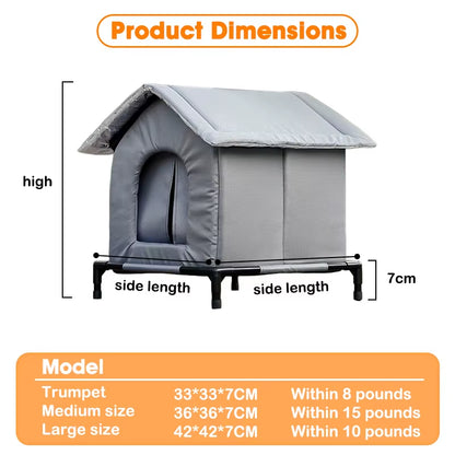 Stray Cats Shelter Winter Pet Furniture Oxford Cloth Weatherproof Cat House Stray Cat Dog Rescue Supplies Indoor and Outdoor Use