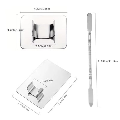 Makeup Mixing Palette, Kissdate Makeup Spatula Palette with Foundation Spatula, Stainless Steel Makeup Mixingtray Nail Art Palet