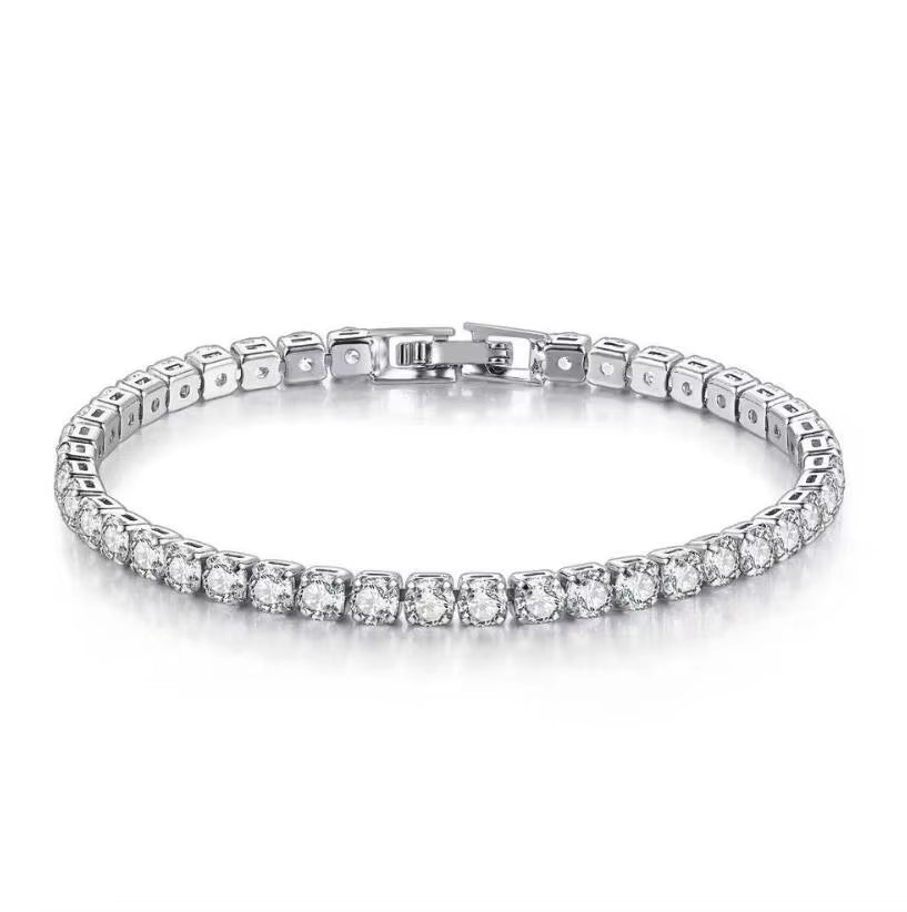 Solid 18K 14K Gold Moissanite Tennis Bracelet for Women D VVS1 round 925 Sterling Silver Luxury Bracelet for Engagement